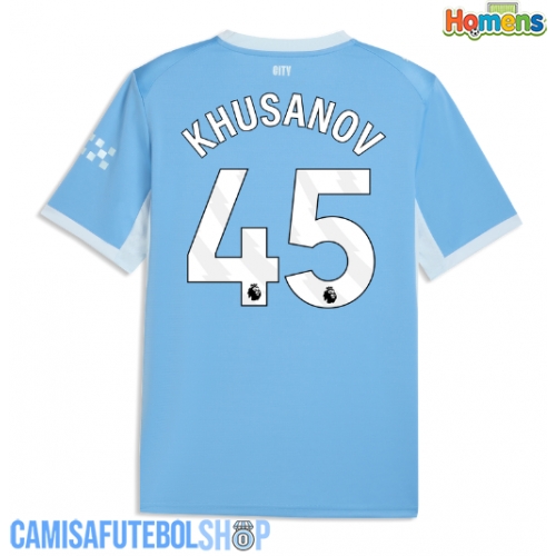Camisa de time de futebol Manchester City Abdukodir Khusanov #45 Replicas 1º Equipamento 2026-27 Manga Curta